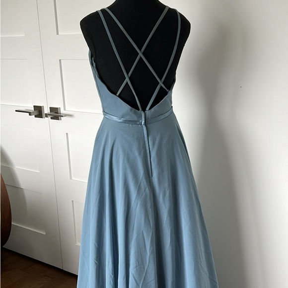 Beautiful blue maxi chiffon dress - Picture 5 of 6